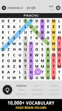 Word Search Topic For Pokemon Screen Shot 0