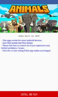 World Animals Mod para Minecraft Pocket Edition Screen Shot 1
