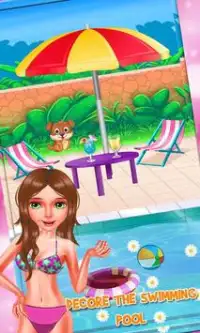 Cô gái Bikini nóng hồ bơi Đảng - cô Swimming Pool Screen Shot 2