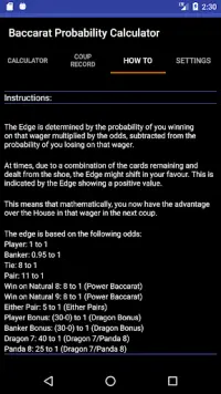 Baccarat Probability Calculator / 百家乐计算器 / 바카라 계산기 Screen Shot 3