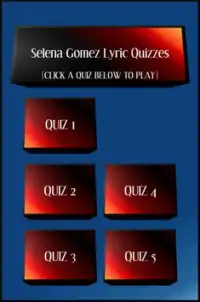 Selena Gomez Lyric Quiz Screen Shot 0