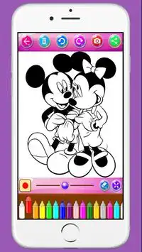 Mickey and Minnie Mouse Coloring Game For Children Screen Shot 2