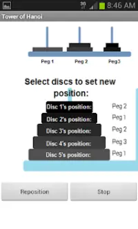 Custom Tower of Hanoi Solver Screen Shot 2