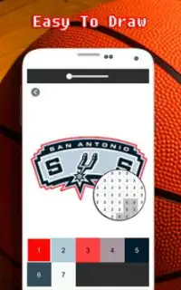 Basketball Logo Coloring By Number - Pixel Art Screen Shot 4