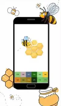 Arte do pixel da abelha - cor da caixa de areia Screen Shot 4