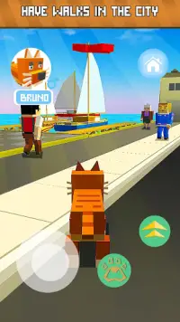 My Blocky Cat: Virtual Pet - try animal care game! Screen Shot 7