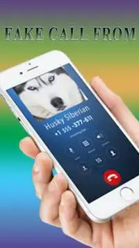 Fake Call from Siberian husky dog Screen Shot 1