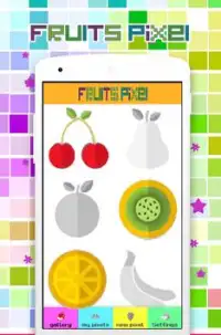 Pixel Art coloring fruits, per numero Screen Shot 0