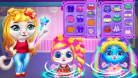 Mommy & Twins Baby kitty Hairdresser Beauty Salon Screen Shot 4