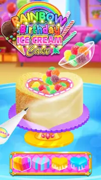 Rainbow Glitter Birthday Cake Maker - Baking Games Screen Shot 2