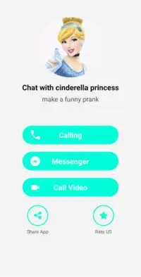 cinderella Princess fake Video Call and Chat Screen Shot 0