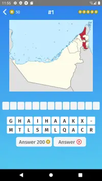 United Arab Emirates: Emirates Map Quiz Game Screen Shot 0