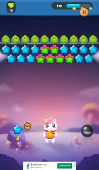 Puffy Bubble Unicorn Shooter - Time killing games Screen Shot 8