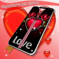 Valentines day zipper lock screen Screen Shot 0