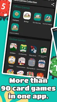Card Games Offline Games for free - 99 games in 1 Screen Shot 1