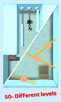 Stickman Rescue - Cut Rope Puzzle Game Screen Shot 2