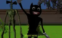 Angry Cartoon Cat Night Siren Head Versus Screen Shot 0