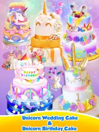Unicorn Food - Sweet Rainbow Cake Desserts Bakery Screen Shot 1