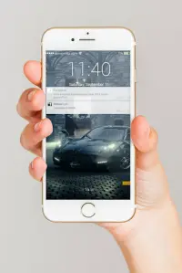 Sports Car Lock Screen Notifications & Fingerprint Screen Shot 4