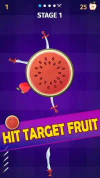 Hit Foods - Knife Bounty Game Screen Shot 2