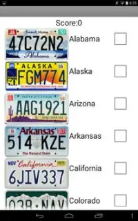 U.S License Plates Game Screen Shot 1
