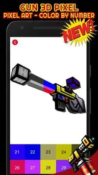 Gun 3D Pixel Art Color By Number Screen Shot 5