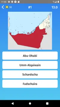 Vereinigte Arabische Emirate - Landkarten Quiz Screen Shot 2