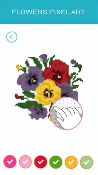 Pixel Art Fleurs Couleur Par Numéro Screen Shot 4