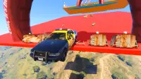Cop Car Superheroes Stunt Racing Screen Shot 3
