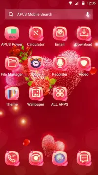 Red rose love-APUS launcher  free theme Screen Shot 4
