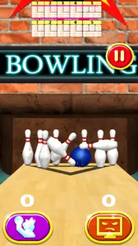 3D Bowling - Eine Kugel, 2 Würfe, 10 Pins Screen Shot 1