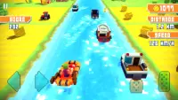 Blocky Highway: Traffic Racing Screen Shot 1