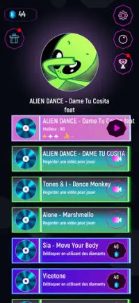 Green Alien Dancing Tiles Hop Ball - Neon EDM Rush Screen Shot 1