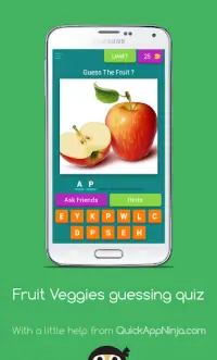 Adivinhando Quiz Frutas - Aprenda Frutas ou Legu Screen Shot 0