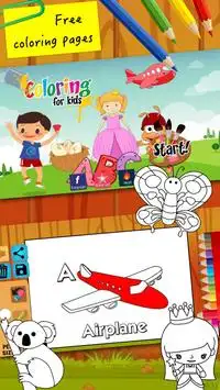 ABC alphabet flashcards coloring pages for kids Screen Shot 0