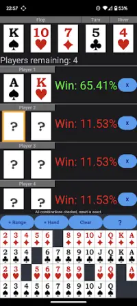 CJ Poker Odds Calculator Screen Shot 4