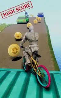Superheroes Bike Parkour Stunts Master Screen Shot 1