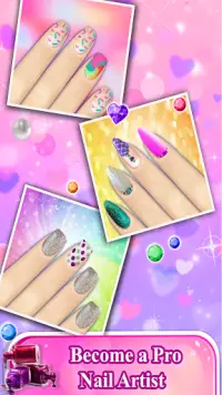 Fashion Nail Art Design & Coloring Game Screen Shot 2