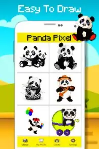 Панда, раскраска по номеру - Pixel Art Screen Shot 5
