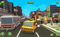 Blocky Taxi Car City Driving : Pixel Taxi Sim Game Screen Shot 4