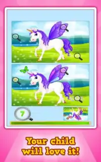 Pony dan Unicorn : Temukan Perbedaan *Game gratis Screen Shot 9