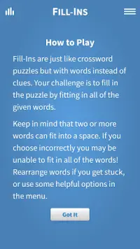 Fill-Ins · Word Fit Puzzles Screen Shot 4