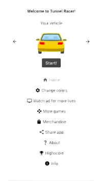 Tunnel Racer - Evade the cars Screen Shot 1