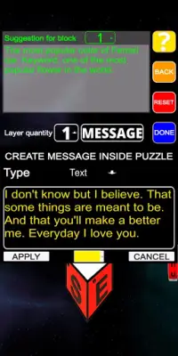 Puzzle Block Message Screen Shot 3