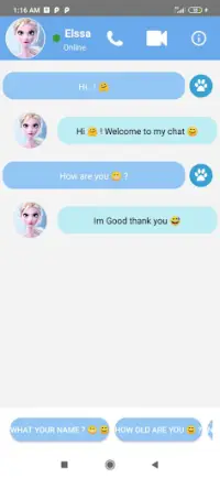 Elssa Princess fake Chat and Video Call Screen Shot 5