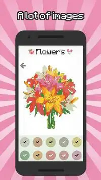 Colore per numero fiori pixel art Screen Shot 2