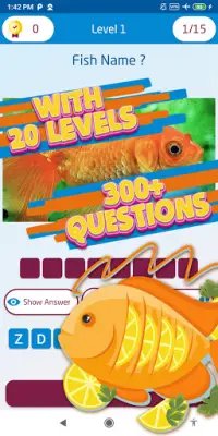 मछली प्रश्नोत्तरी खेल Screen Shot 2