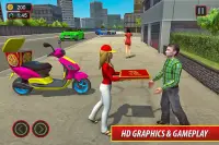 Moto Bike Pizza Delivery – Girl Food Game Screen Shot 17