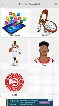 Pixel Color por número basketball jugadores Screen Shot 7