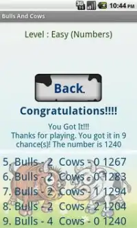 Bulls and Cows (Code Breaker) Screen Shot 4